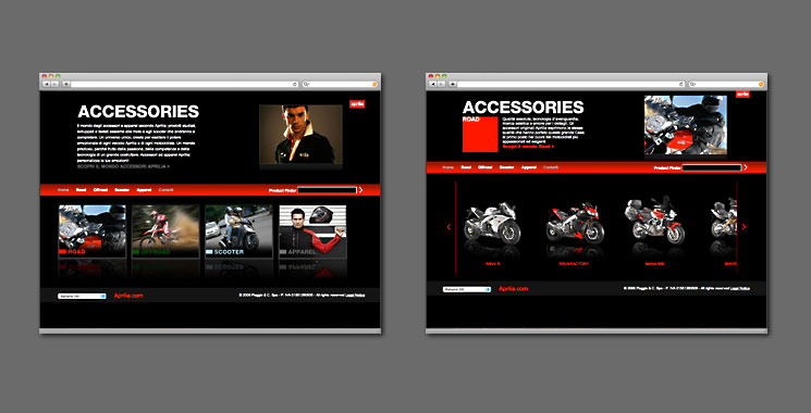 Aprilia Accessories Website